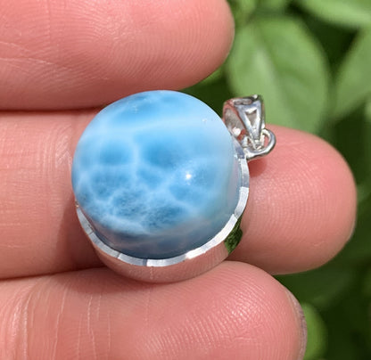 AAAA+ Natural Authentic Dominican Larimar Pendant,Larimar Necklace,Crystal Pendant,Gems Pendant ET684