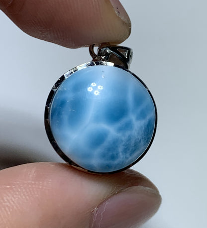 AAAA+ Natural Authentic Dominican Larimar Pendant,Larimar Necklace,Crystal Pendant,Gems Pendant ET684