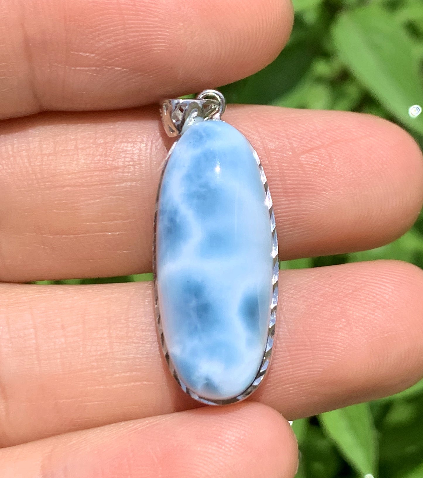 AAA Natural Authentic Dominican Larimar Pendant,Gems Jewelry,Gems Pendant,Crystal Pendant,ET633