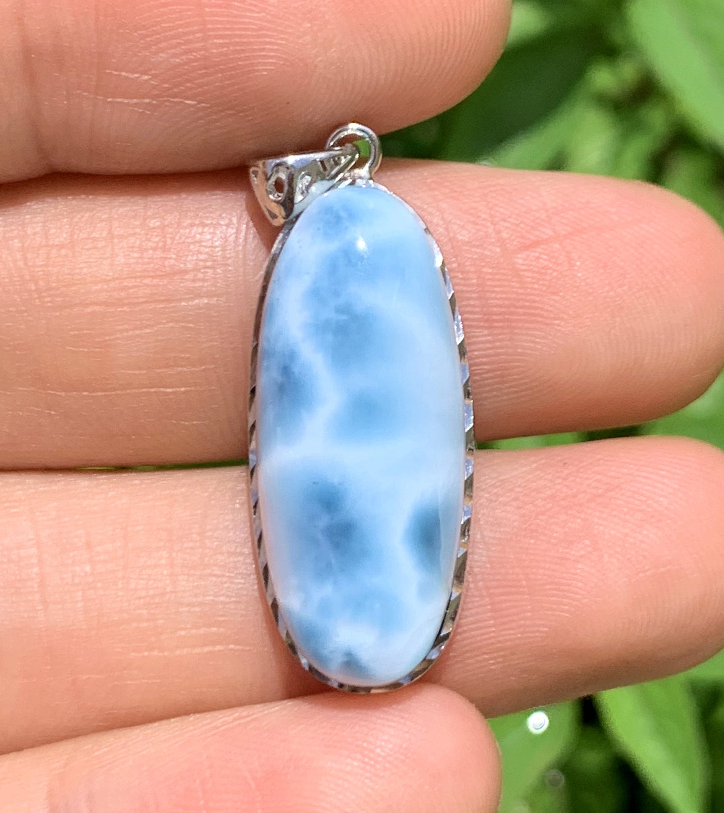 AAA Natural Authentic Dominican Larimar Pendant,Gems Jewelry,Gems Pendant,Crystal Pendant,ET633