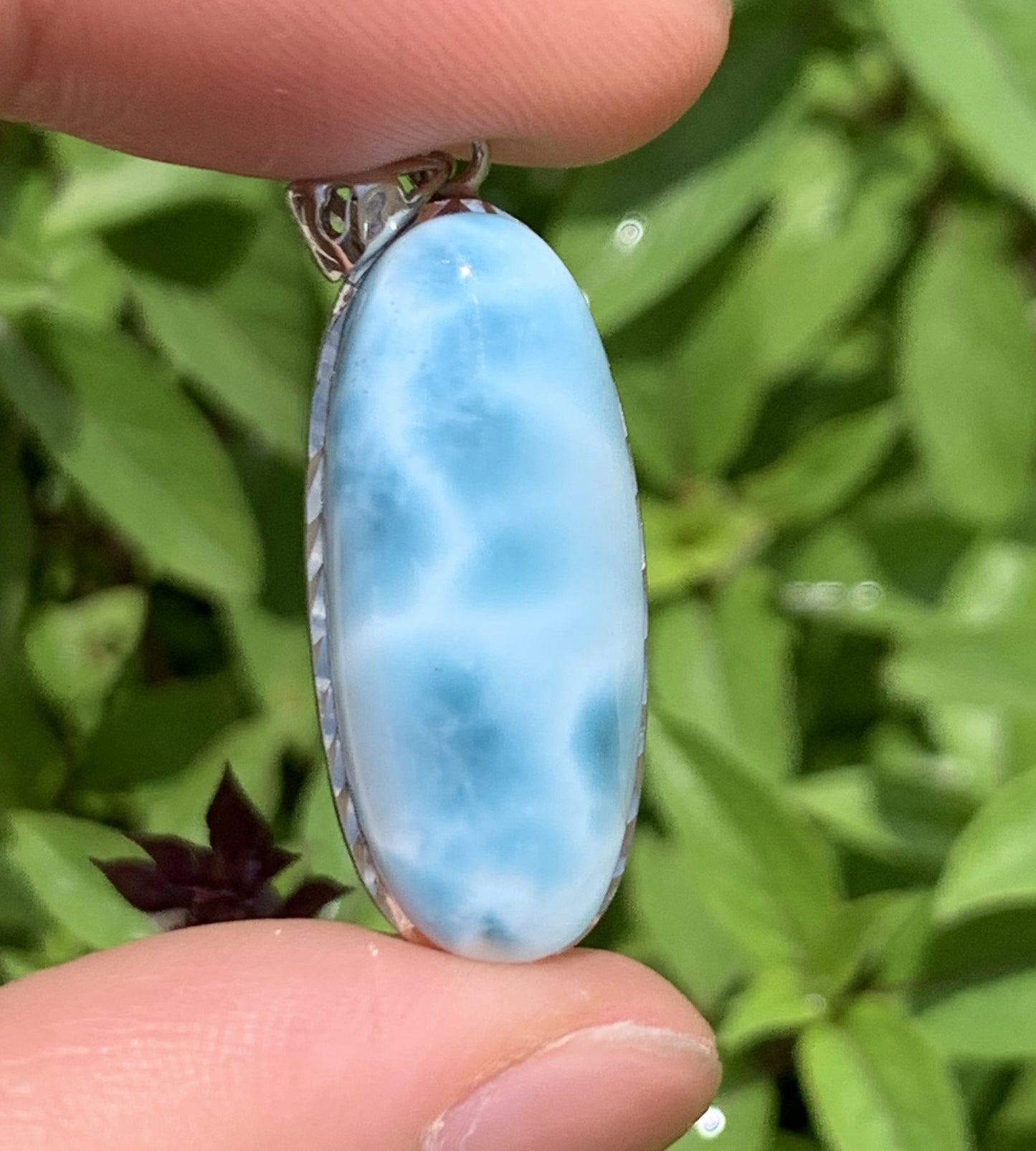 AAA Natural Authentic Dominican Larimar Pendant,Gems Jewelry,Gems Pendant,Crystal Pendant,ET633