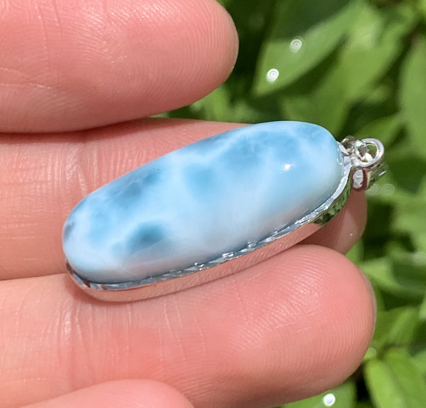 AAA Natural Authentic Dominican Larimar Pendant,Gems Jewelry,Gems Pendant,Crystal Pendant,ET633