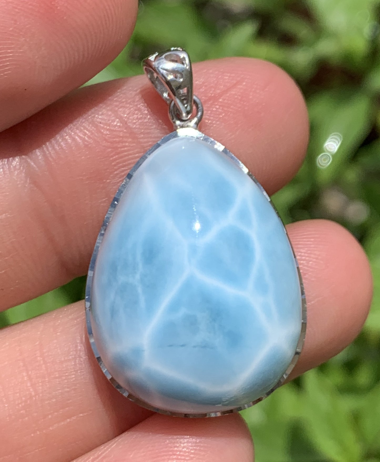 AAA+ Natural Authentic Dominican Larimar Pendant,Gems Jewelry,Gems Pendant,Crystal Pendant ET665