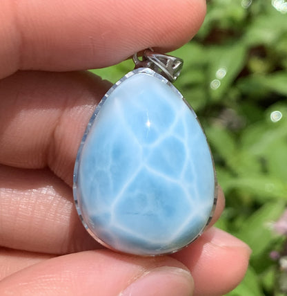 AAA+ Natural Authentic Dominican Larimar Pendant,Gems Jewelry,Gems Pendant,Crystal Pendant ET665