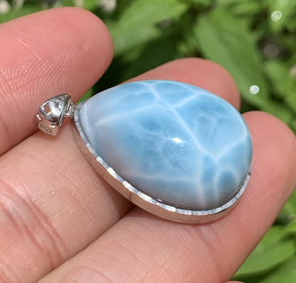 AAA+ Natural Authentic Dominican Larimar Pendant,Gems Jewelry,Gems Pendant,Crystal Pendant ET665