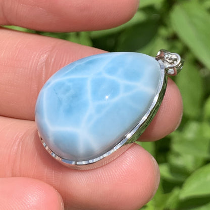 AAA+ Natural Authentic Dominican Larimar Pendant,Gems Jewelry,Gems Pendant,Crystal Pendant ET665