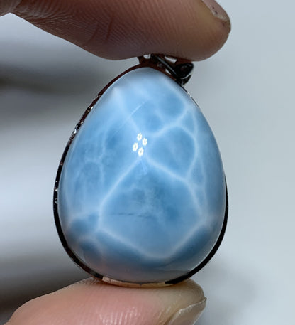 AAA+ Natural Authentic Dominican Larimar Pendant,Gems Jewelry,Gems Pendant,Crystal Pendant ET665