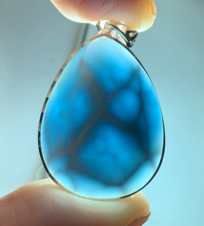 AAA+ Natural Authentic Dominican Larimar Pendant,Gems Jewelry,Gems Pendant,Crystal Pendant ET665