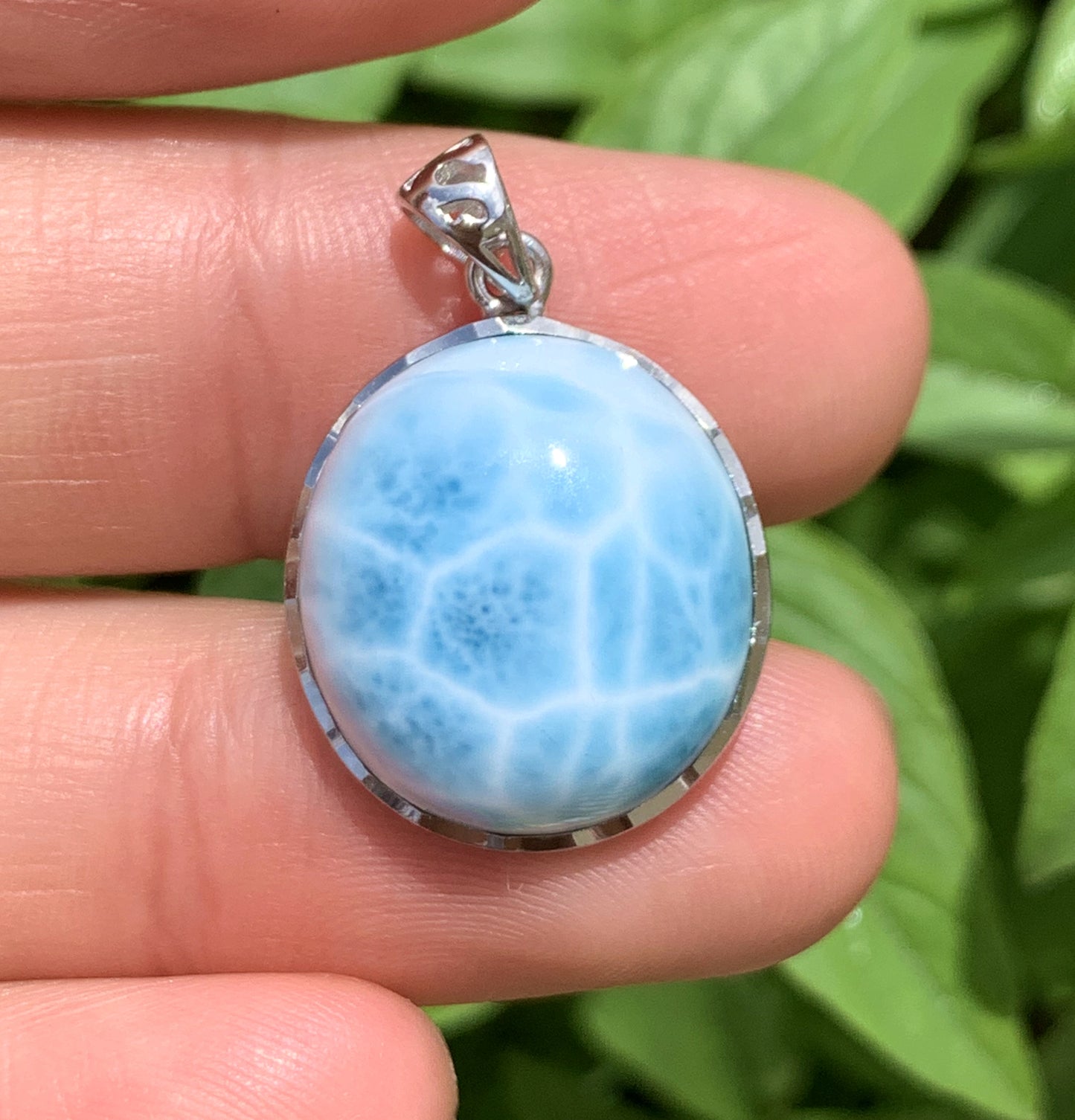 AAAA Natural Authentic Dominican Larimar Pendant,Gems Jewelry,Gems Pendant,Crystal Pendant,ET631