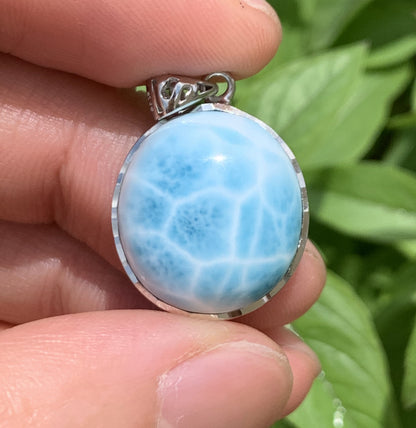 AAAA Natural Authentic Dominican Larimar Pendant,Gems Jewelry,Gems Pendant,Crystal Pendant,ET631