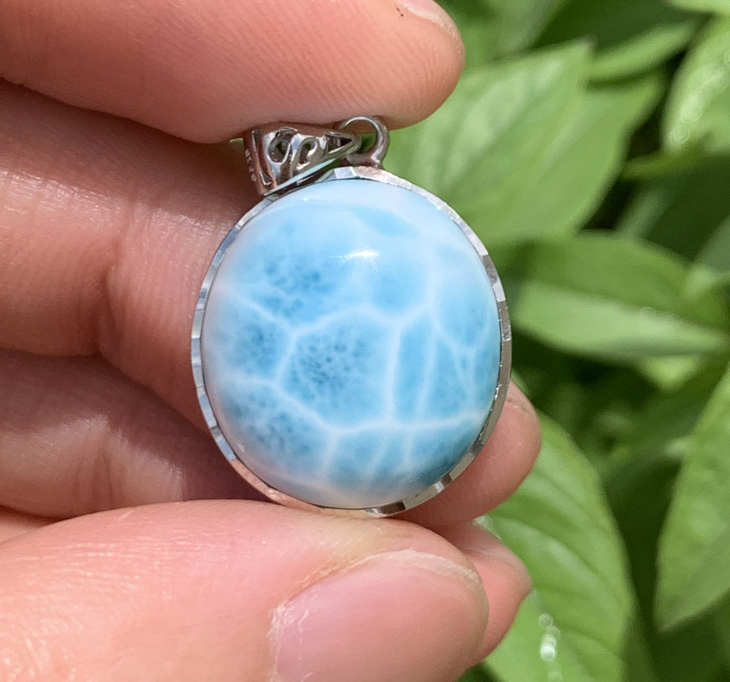 AAAA Natural Authentic Dominican Larimar Pendant,Gems Jewelry,Gems Pendant,Crystal Pendant,ET631