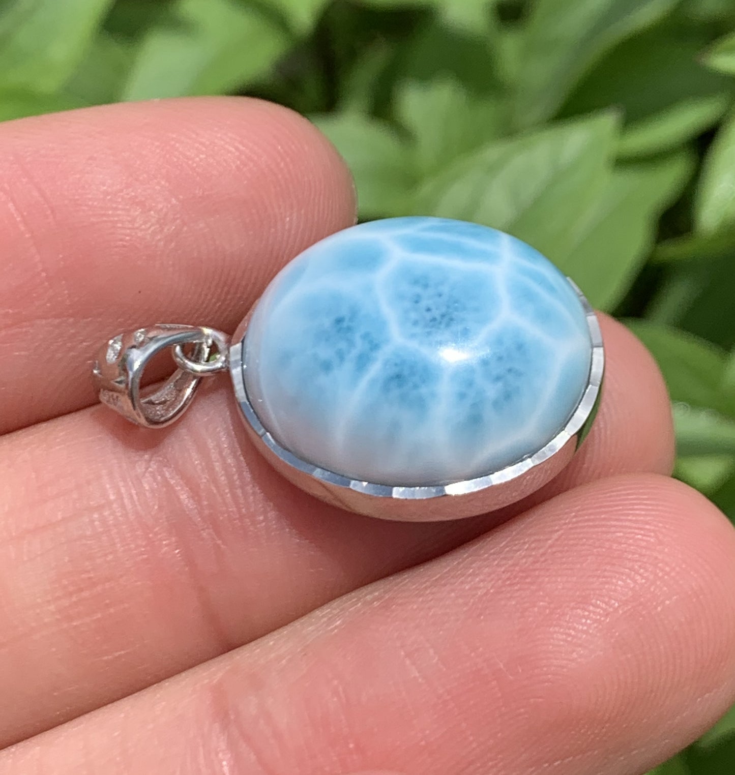 AAAA Natural Authentic Dominican Larimar Pendant,Gems Jewelry,Gems Pendant,Crystal Pendant,ET631