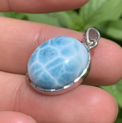 AAAA Natural Authentic Dominican Larimar Pendant,Gems Jewelry,Gems Pendant,Crystal Pendant,ET631