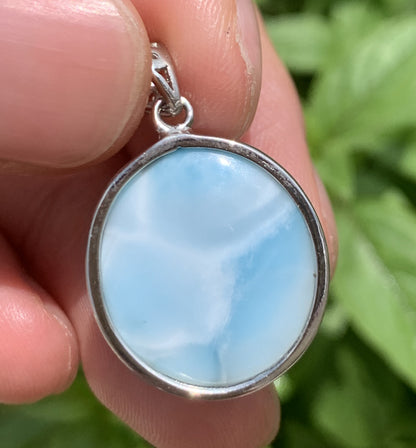 AAAA Natural Authentic Dominican Larimar Pendant,Gems Jewelry,Gems Pendant,Crystal Pendant,ET631