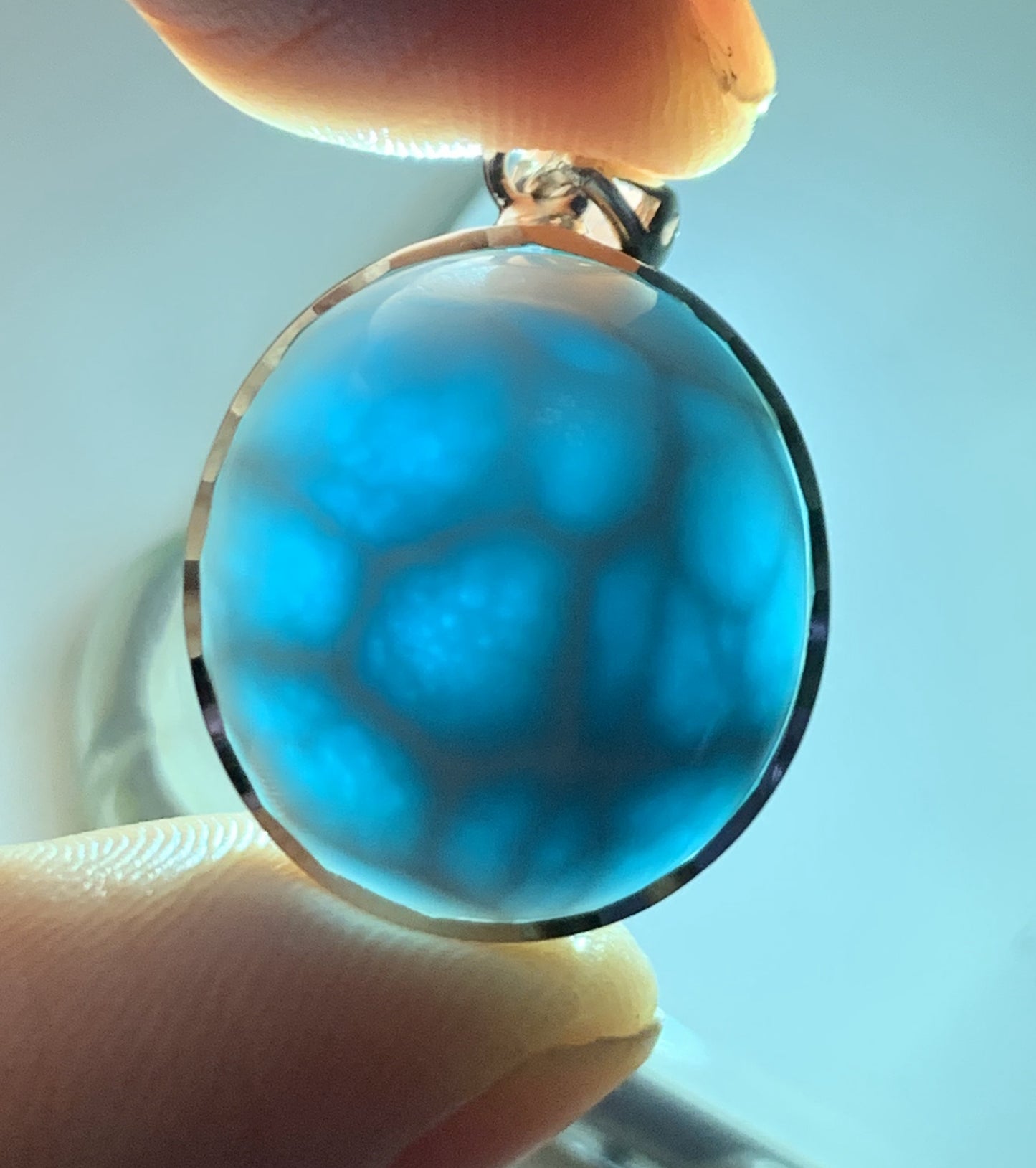 AAAA Natural Authentic Dominican Larimar Pendant,Gems Jewelry,Gems Pendant,Crystal Pendant,ET631