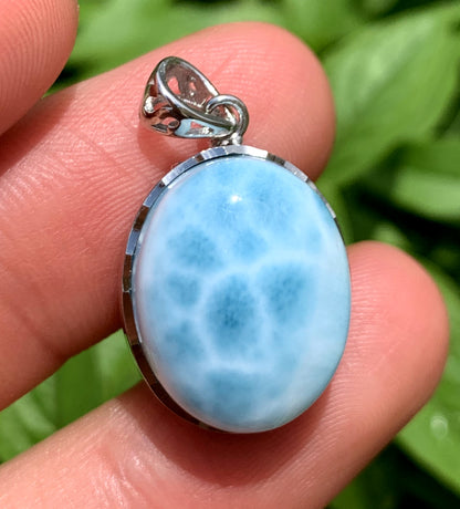 AAA Natural Authentic Dominican Larimar Pendant,Gems Jewelry,Gems Pendant,Crystal Pendant,ET538