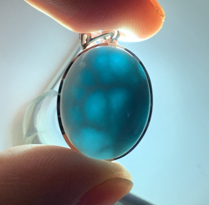 AAA Natural Authentic Dominican Larimar Pendant,Gems Jewelry,Gems Pendant,Crystal Pendant,ET538