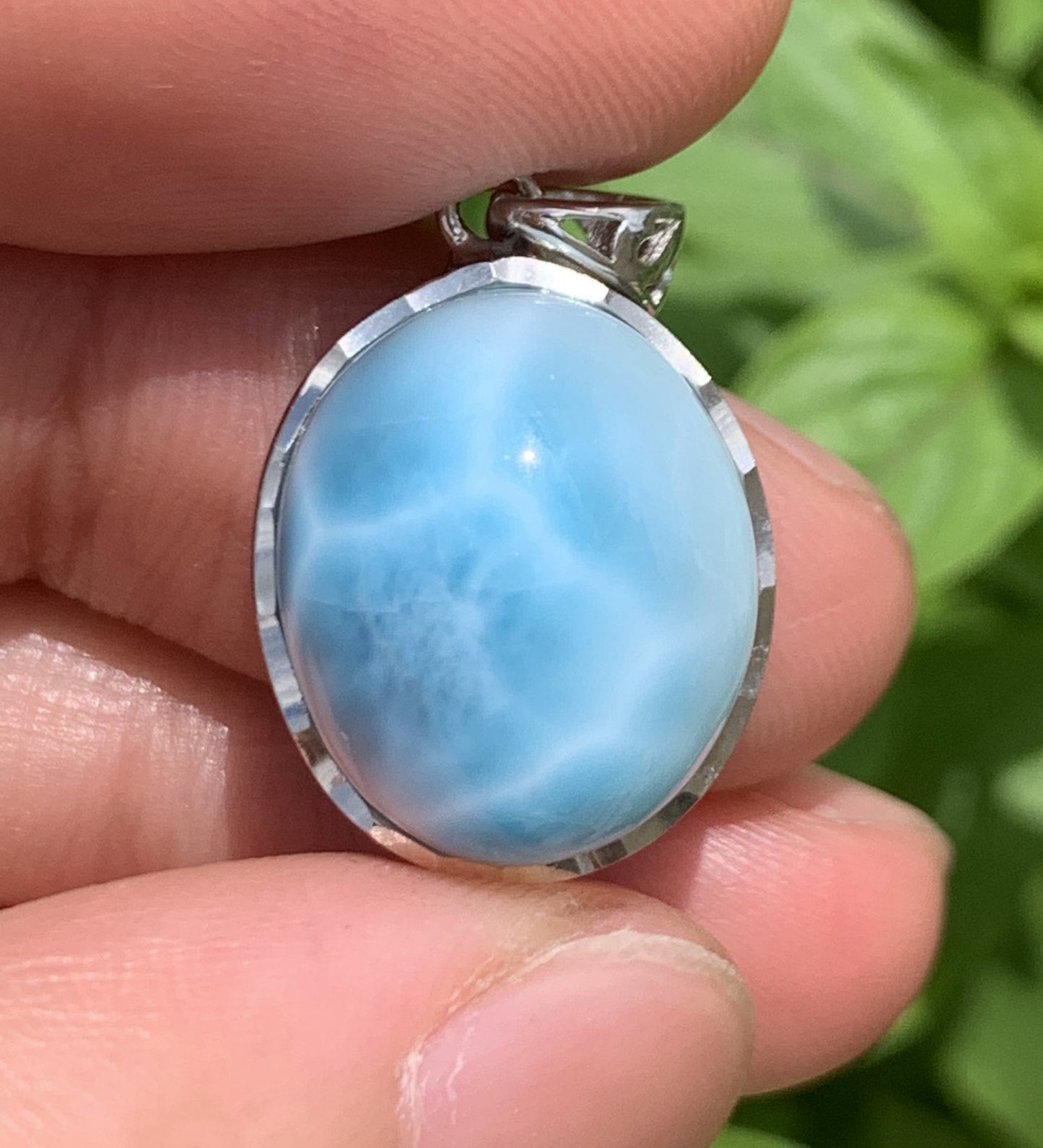 AAA+ Natural Authentic Dominican Larimar Pendant,Gems Jewelry,Gems Pendant,Crystal Pendant,ET562