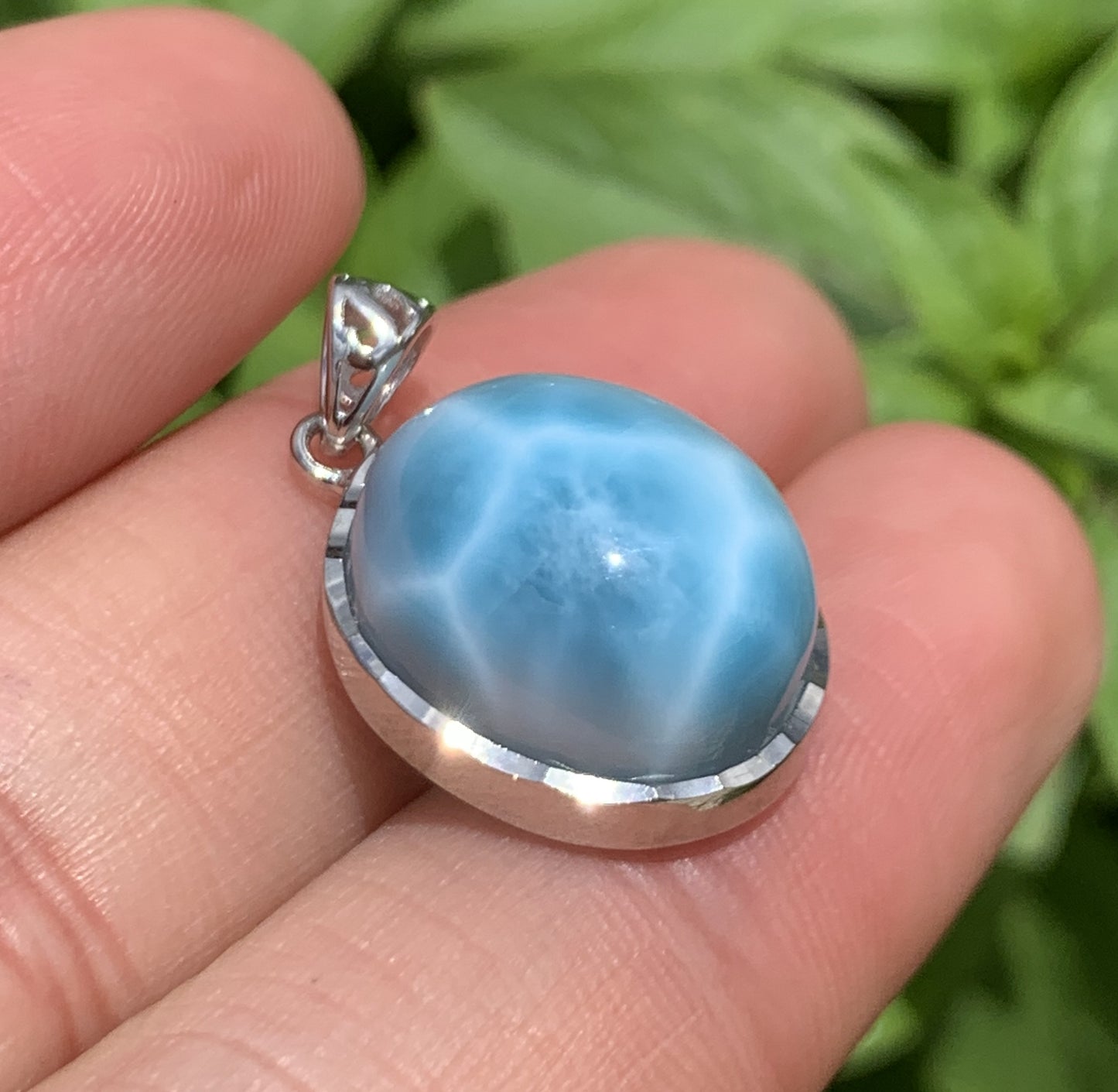 AAA+ Natural Authentic Dominican Larimar Pendant,Gems Jewelry,Gems Pendant,Crystal Pendant,ET562