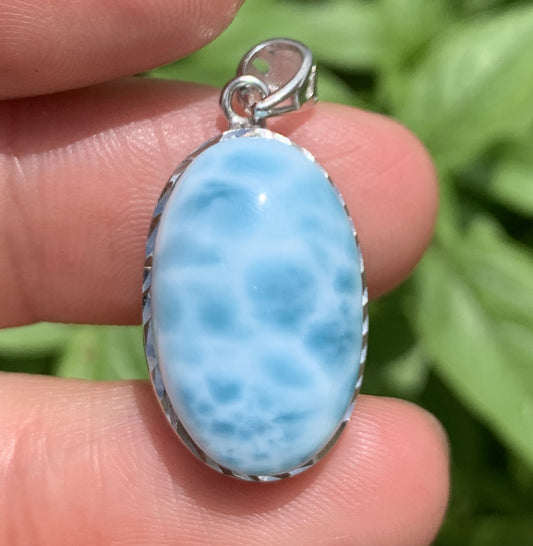 AAA Natural Authentic Dominican Larimar Pendant,Gems Jewelry,Gems Pendant,Crystal Pendant,ET632