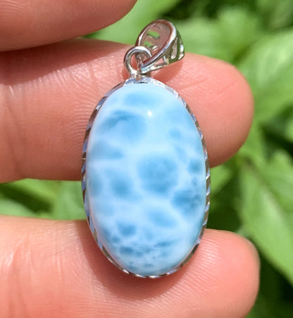 AAA Natural Authentic Dominican Larimar Pendant,Gems Jewelry,Gems Pendant,Crystal Pendant,ET632