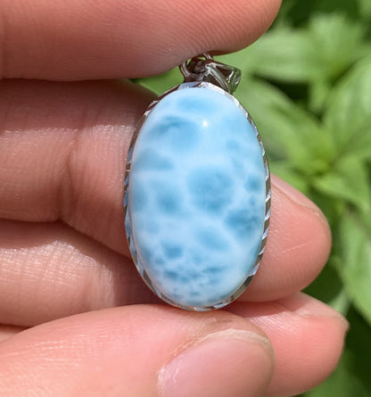 AAA Natural Authentic Dominican Larimar Pendant,Gems Jewelry,Gems Pendant,Crystal Pendant,ET632