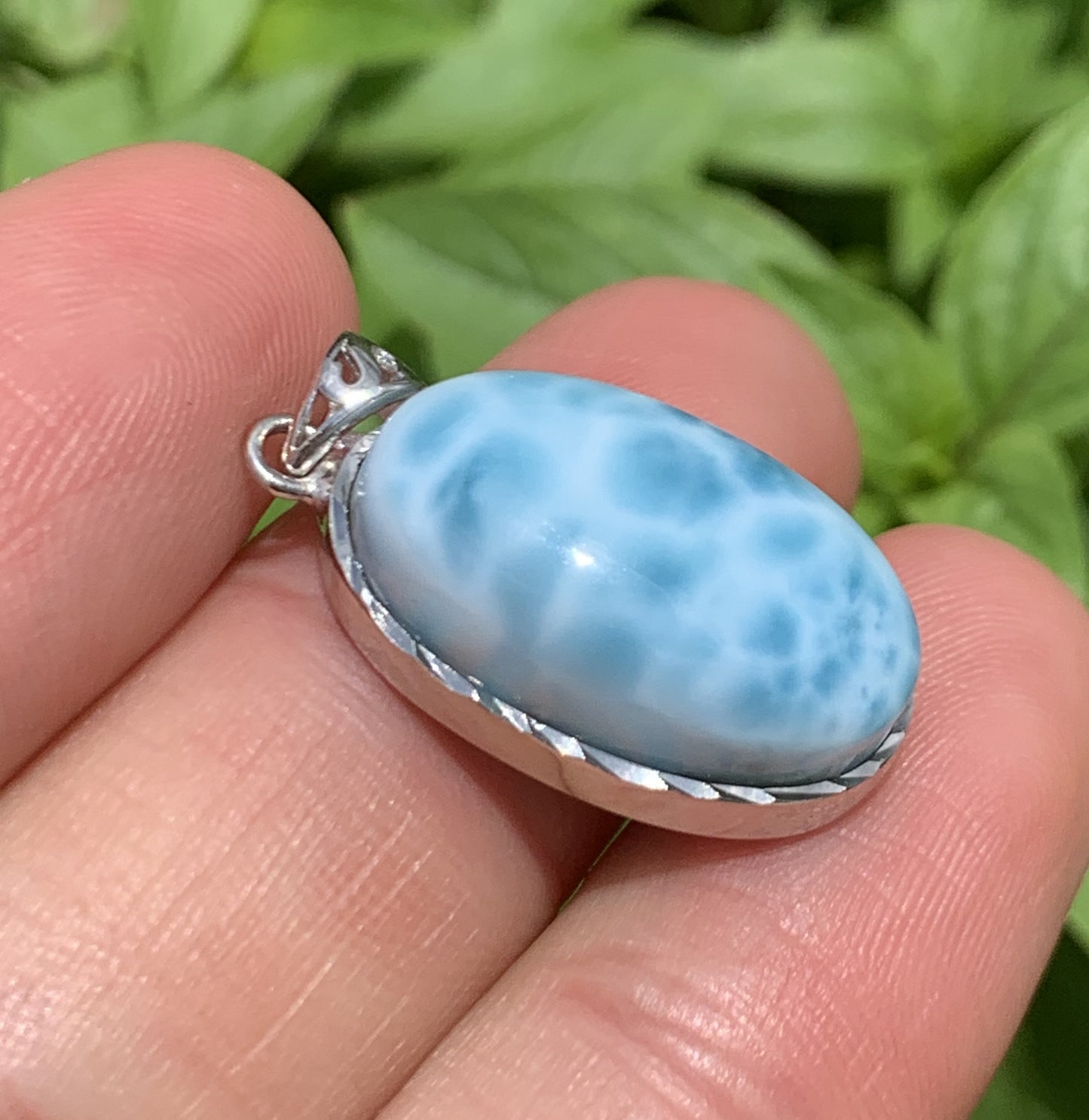 AAA Natural Authentic Dominican Larimar Pendant,Gems Jewelry,Gems Pendant,Crystal Pendant,ET632