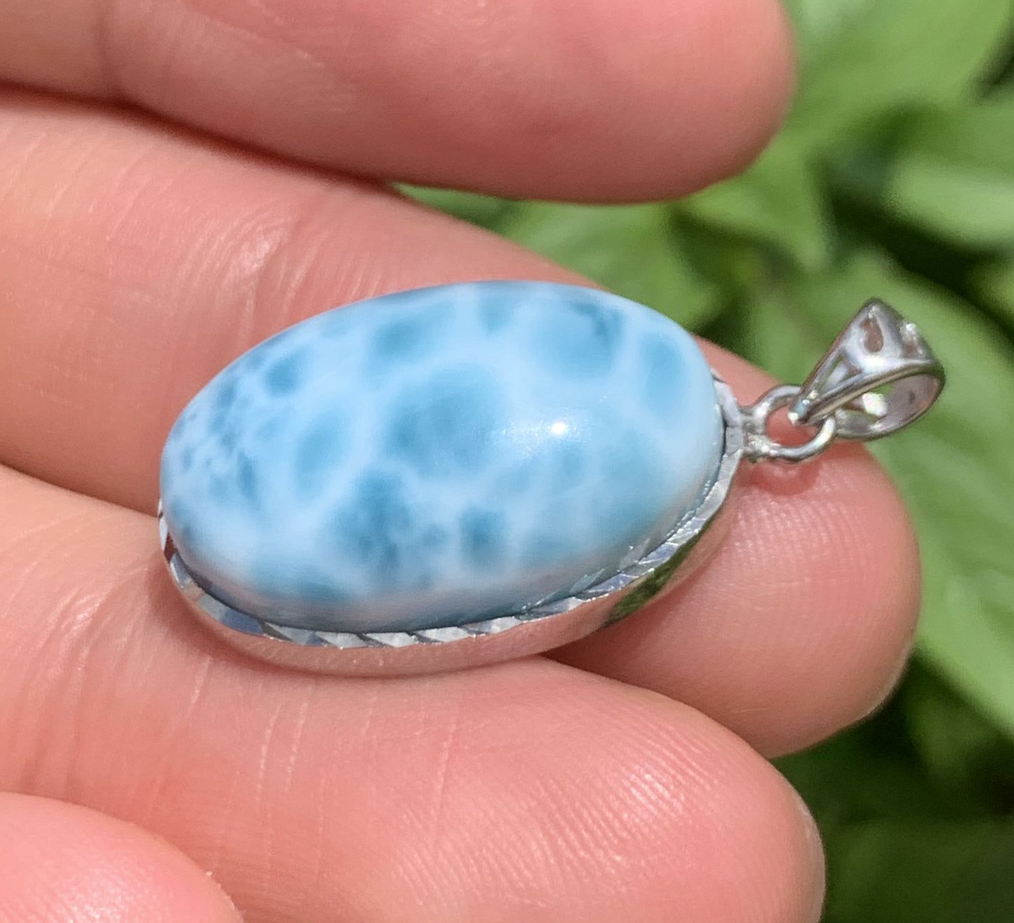 AAA Natural Authentic Dominican Larimar Pendant,Gems Jewelry,Gems Pendant,Crystal Pendant,ET632