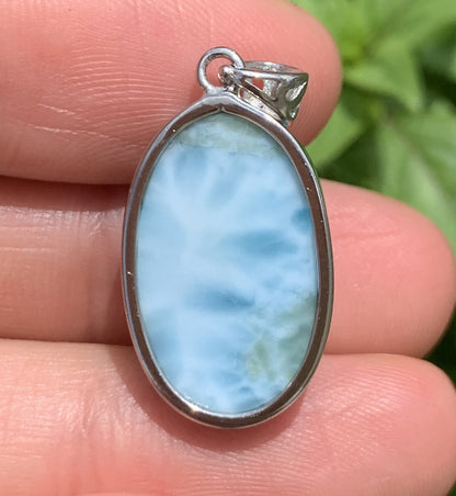 AAA Natural Authentic Dominican Larimar Pendant,Gems Jewelry,Gems Pendant,Crystal Pendant,ET632