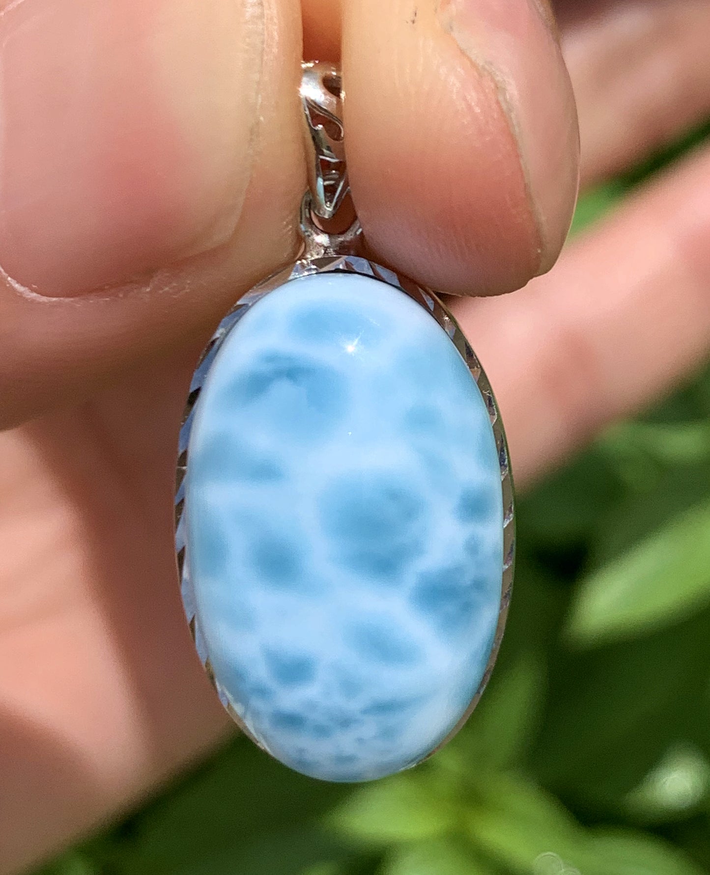 AAA Natural Authentic Dominican Larimar Pendant,Gems Jewelry,Gems Pendant,Crystal Pendant,ET632