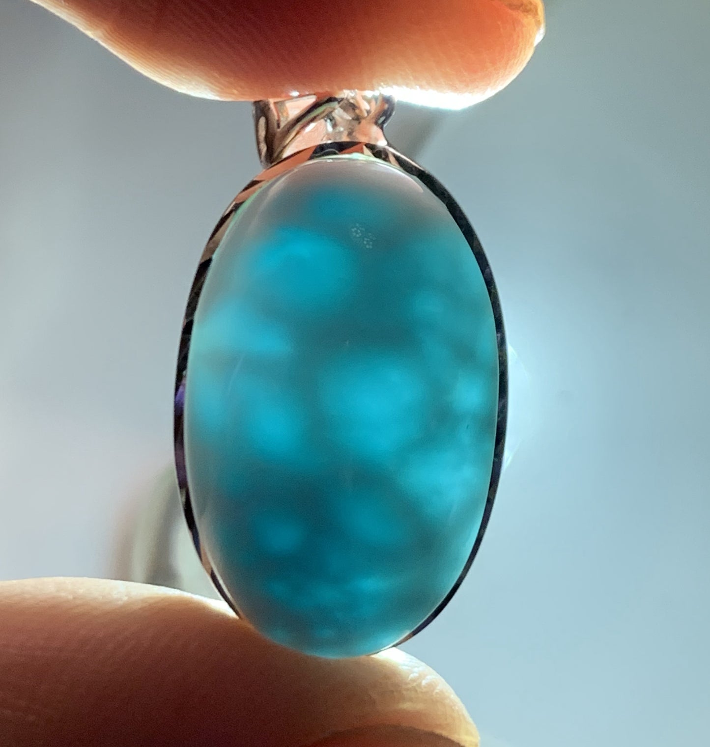 AAA Natural Authentic Dominican Larimar Pendant,Gems Jewelry,Gems Pendant,Crystal Pendant,ET632