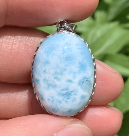 AA++ Natural Authentic Dominican Larimar Pendant,Gems Jewelry,Gems Pendant,Crystal Pendant,ET637