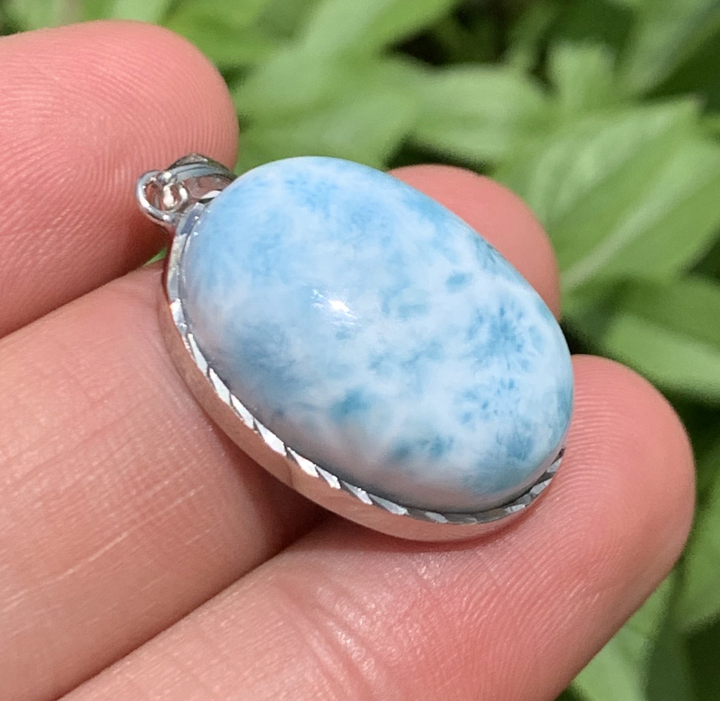 AA++ Natural Authentic Dominican Larimar Pendant,Gems Jewelry,Gems Pendant,Crystal Pendant,ET637