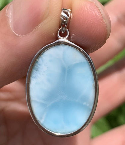 AA++ Natural Authentic Dominican Larimar Pendant,Gems Jewelry,Gems Pendant,Crystal Pendant,ET637