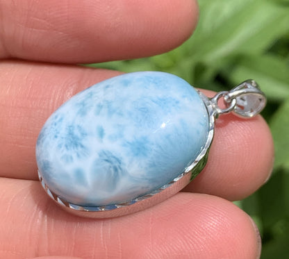 AA++ Natural Authentic Dominican Larimar Pendant,Gems Jewelry,Gems Pendant,Crystal Pendant,ET637