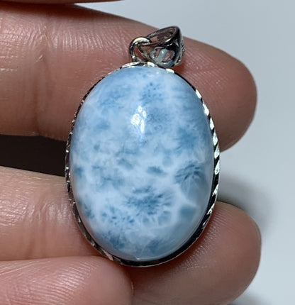 AA++ Natural Authentic Dominican Larimar Pendant,Gems Jewelry,Gems Pendant,Crystal Pendant,ET637