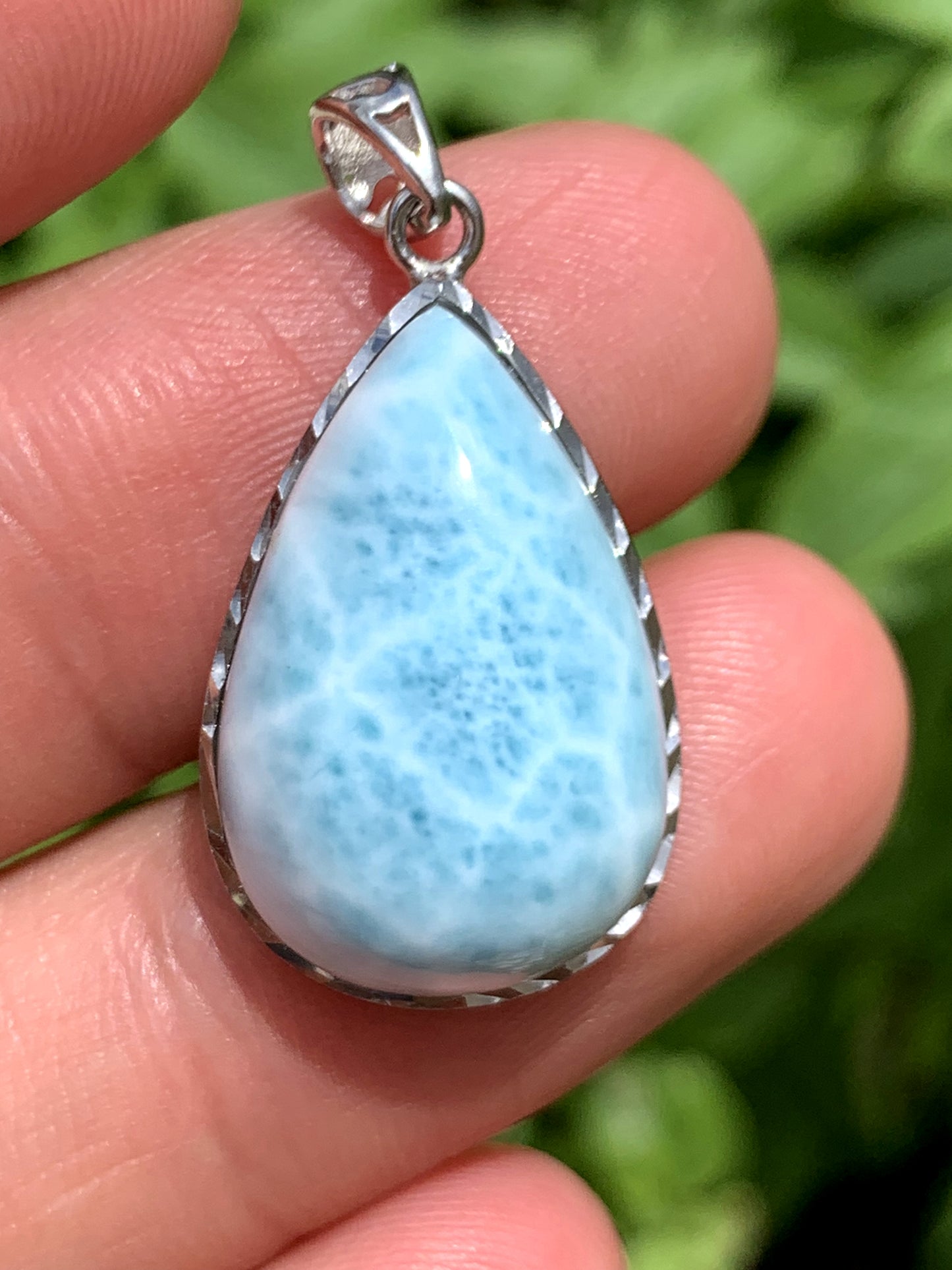 AAA Natural Authentic Dominican Larimar Pendant,Gems Jewelry,Gems Pendant,Crystal Pendant ET670