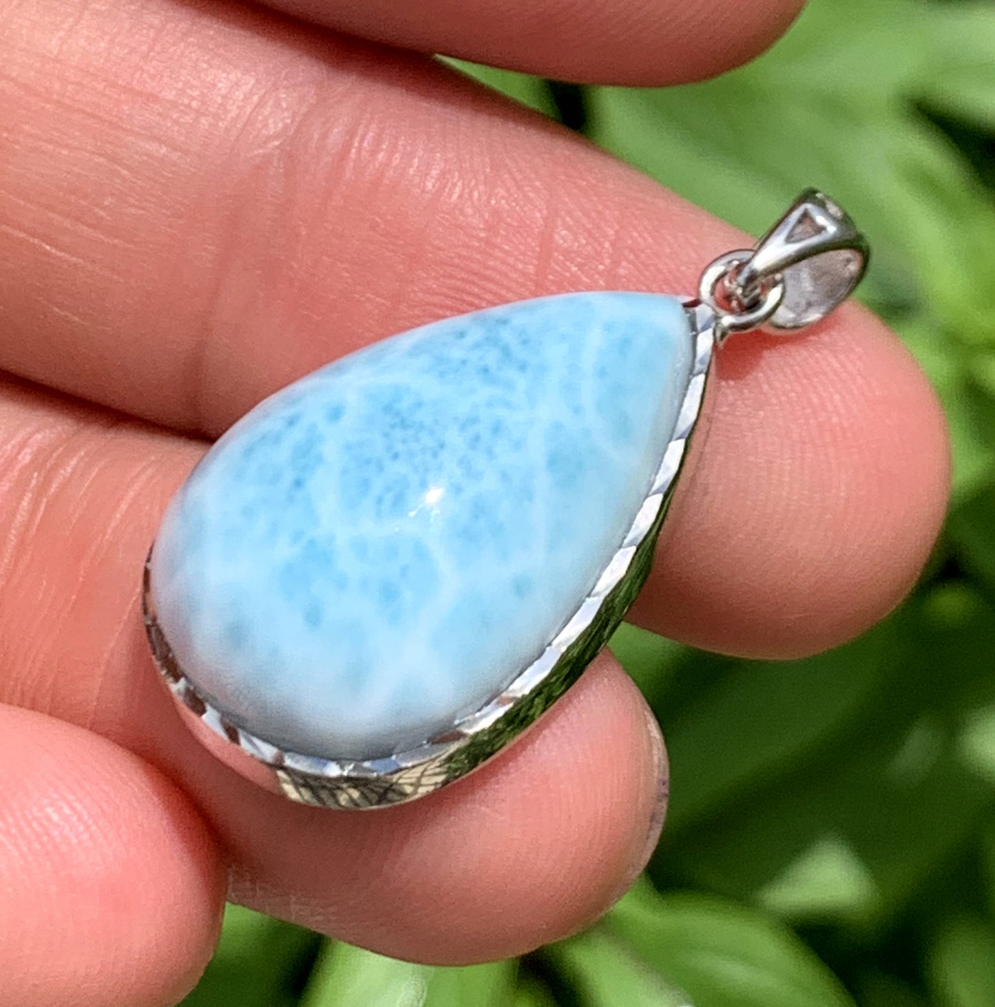 AAA Natural Authentic Dominican Larimar Pendant,Gems Jewelry,Gems Pendant,Crystal Pendant ET670