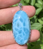 AAA+ Natural Authentic Dominican Larimar Pendant,Gems Jewelry,Gems Pendant,Crystal Pendant,ET655