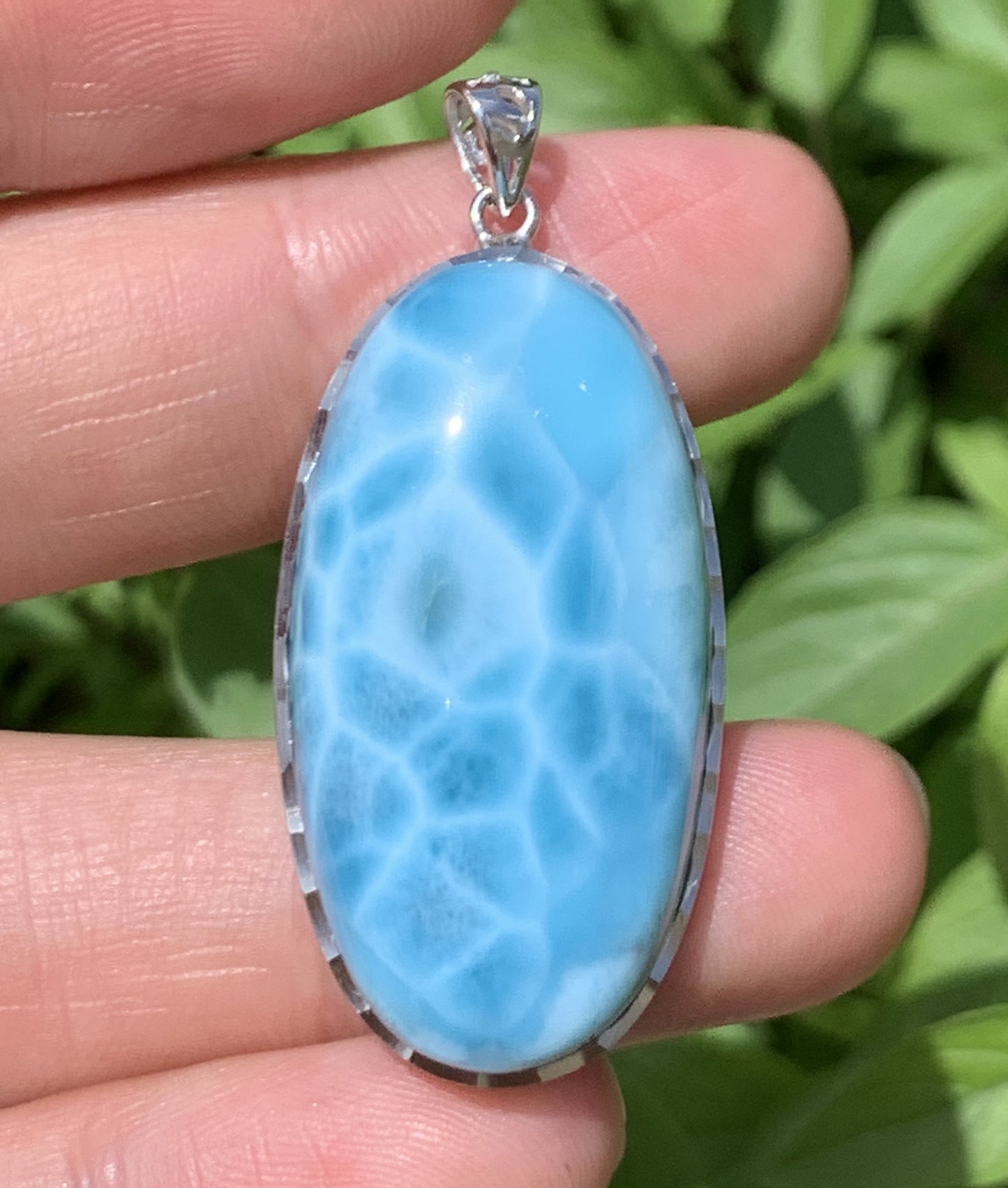 AAA+ Natural Authentic Dominican Larimar Pendant,Gems Jewelry,Gems Pendant,Crystal Pendant,ET655