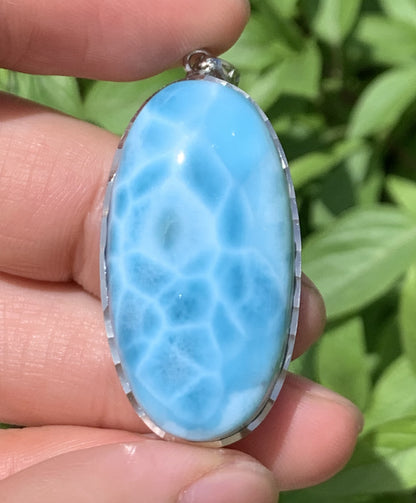 AAA+ Natural Authentic Dominican Larimar Pendant,Gems Jewelry,Gems Pendant,Crystal Pendant,ET655