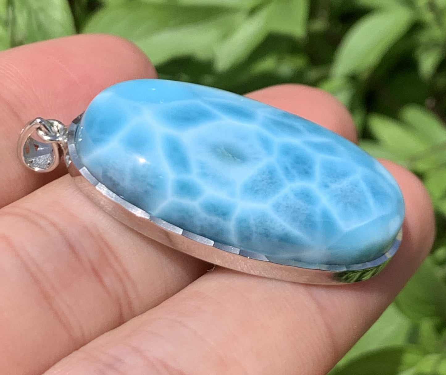 AAA+ Natural Authentic Dominican Larimar Pendant,Gems Jewelry,Gems Pendant,Crystal Pendant,ET655