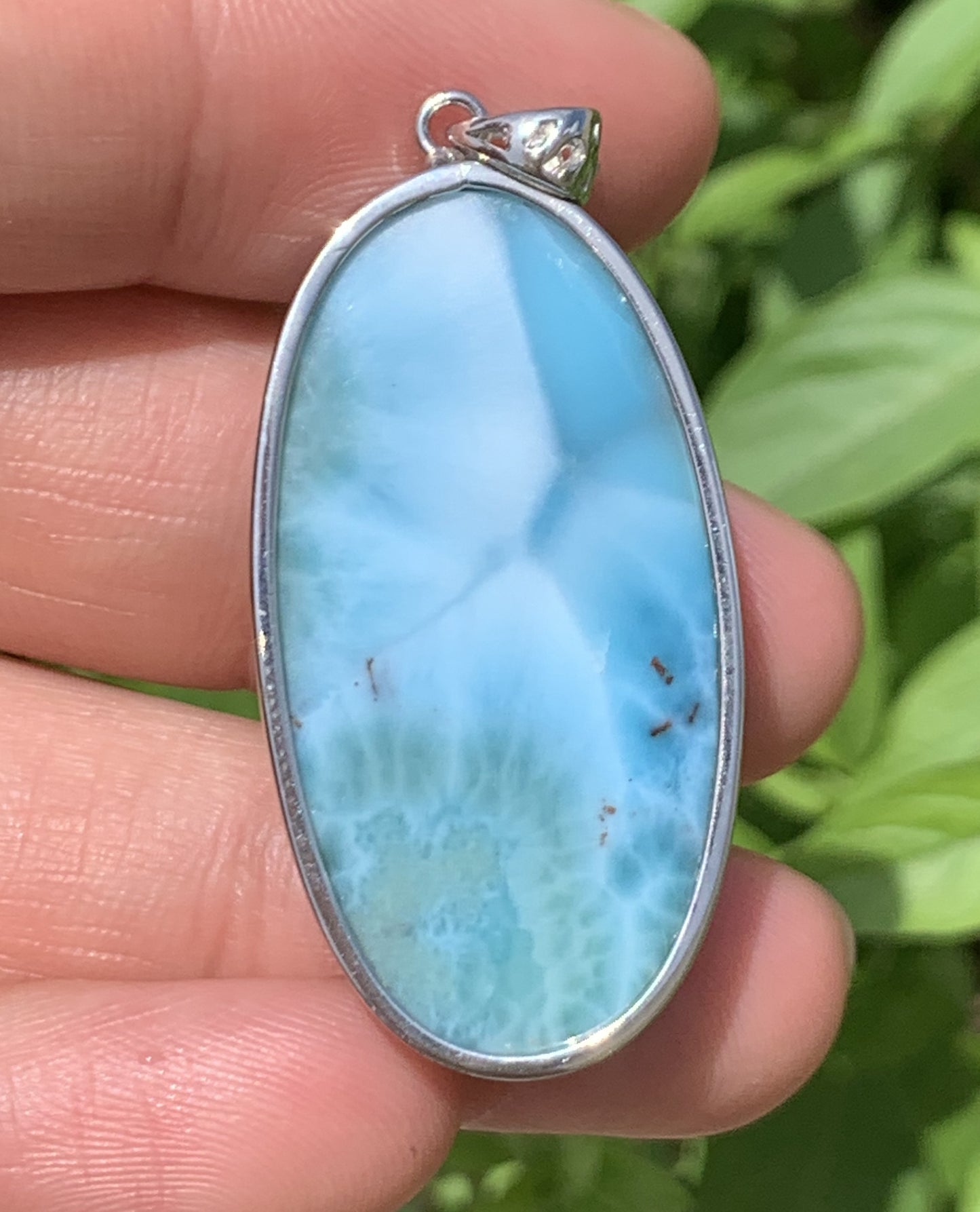 AAA+ Natural Authentic Dominican Larimar Pendant,Gems Jewelry,Gems Pendant,Crystal Pendant,ET655