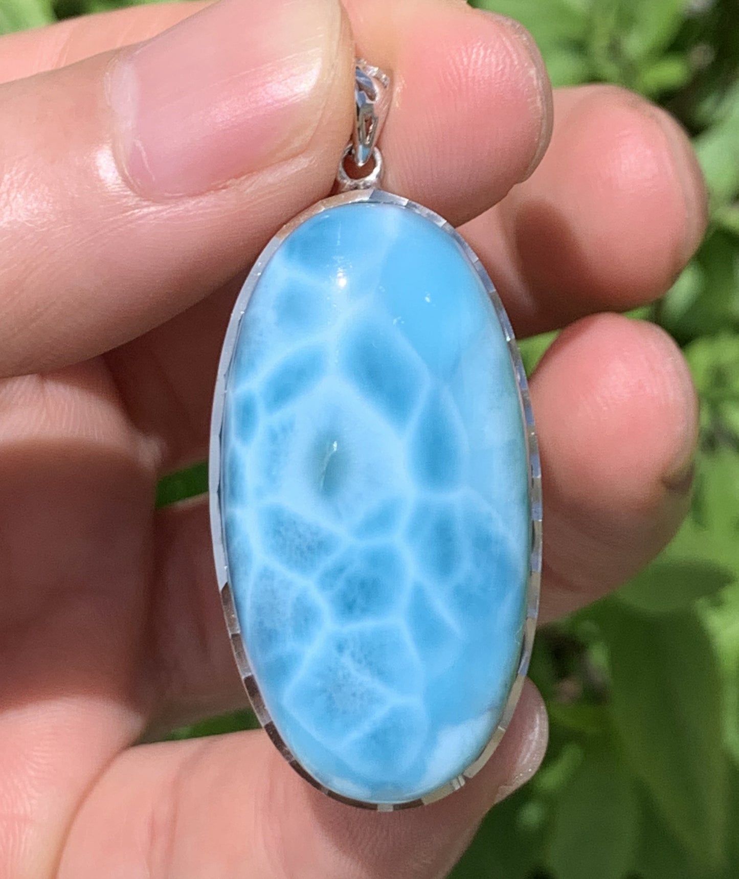 AAA+ Natural Authentic Dominican Larimar Pendant,Gems Jewelry,Gems Pendant,Crystal Pendant,ET655