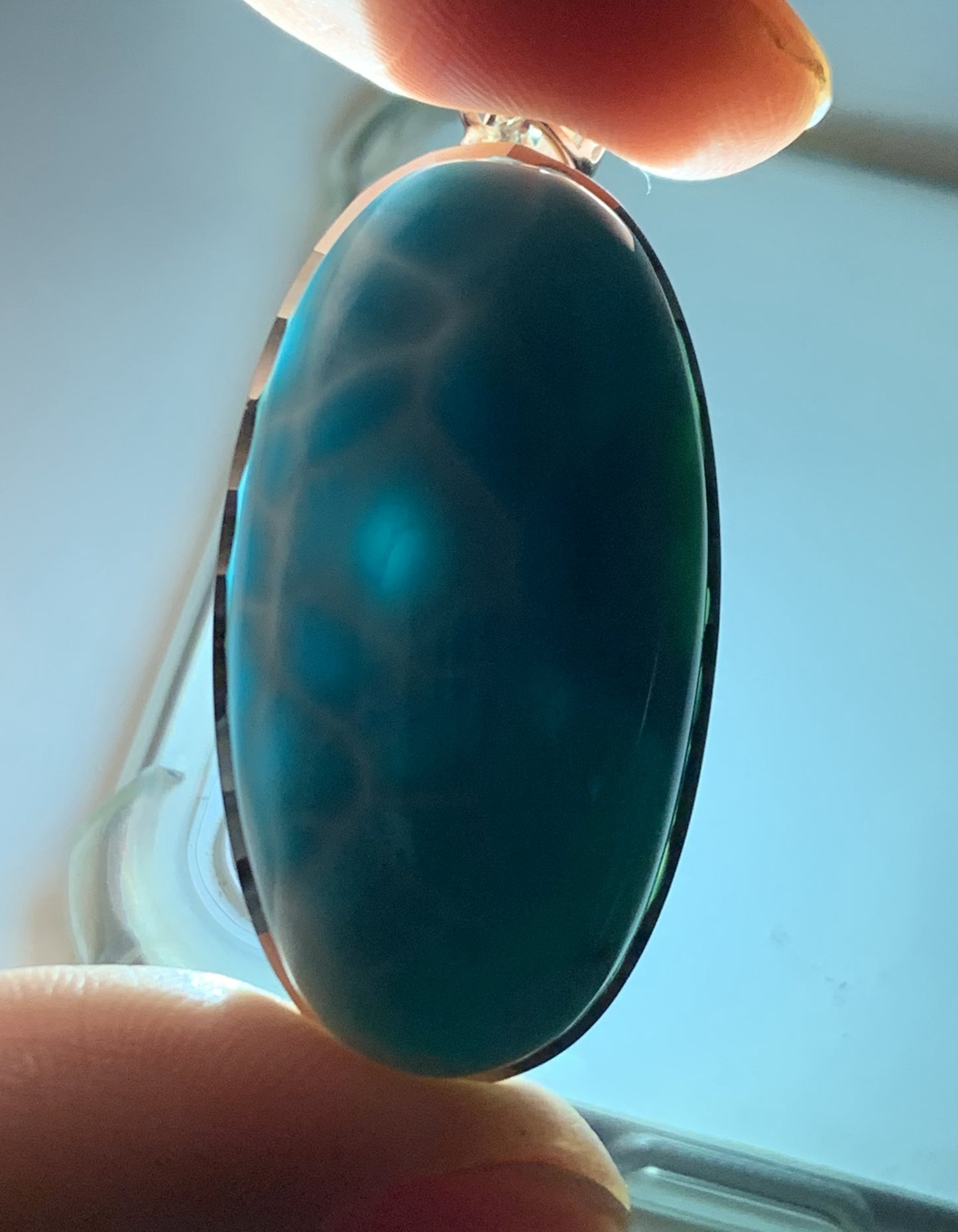 AAA+ Natural Authentic Dominican Larimar Pendant,Gems Jewelry,Gems Pendant,Crystal Pendant,ET655