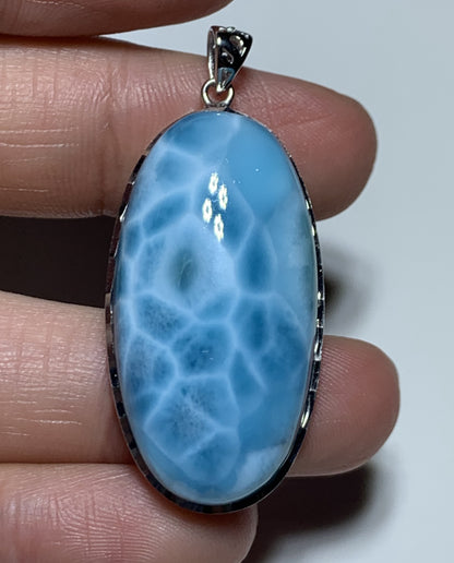 AAA+ Natural Authentic Dominican Larimar Pendant,Gems Jewelry,Gems Pendant,Crystal Pendant,ET655