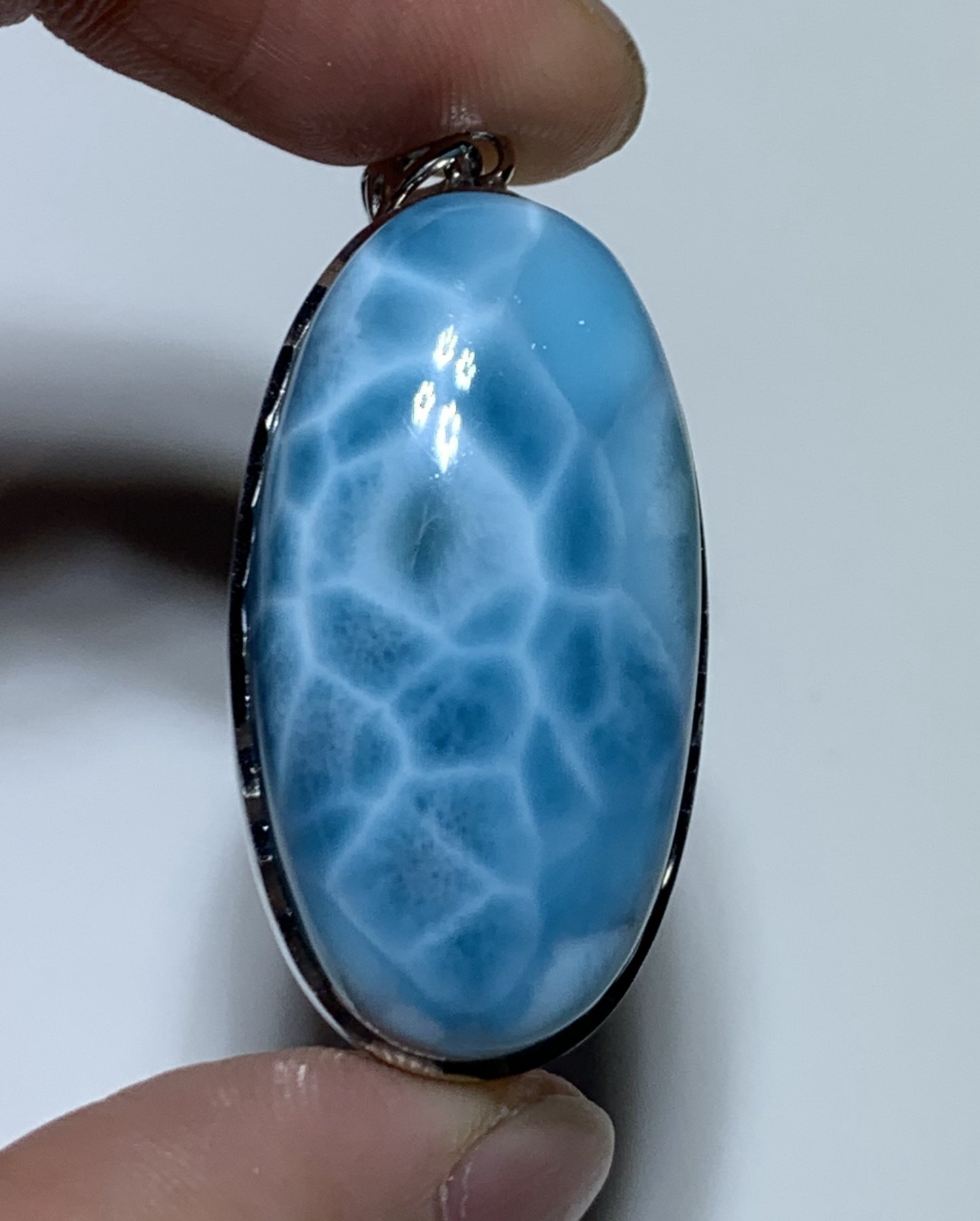 AAA+ Natural Authentic Dominican Larimar Pendant,Gems Jewelry,Gems Pendant,Crystal Pendant,ET655