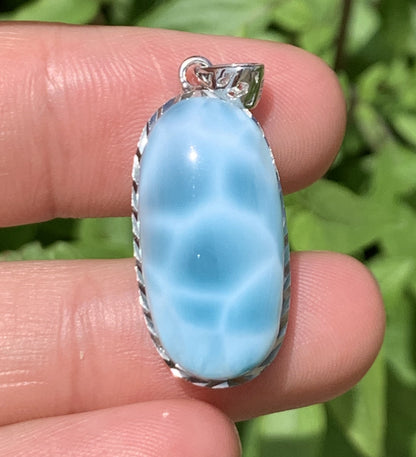 AAAA Natural Authentic Dominican Larimar Pendant,Gems Jewelry,Gems Pendant,Crystal Pendant,ET596