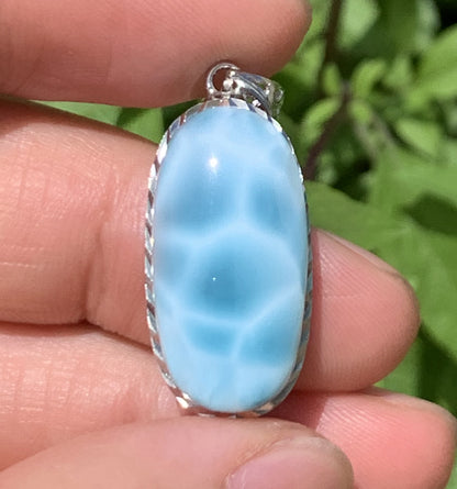 AAAA Natural Authentic Dominican Larimar Pendant,Gems Jewelry,Gems Pendant,Crystal Pendant,ET596