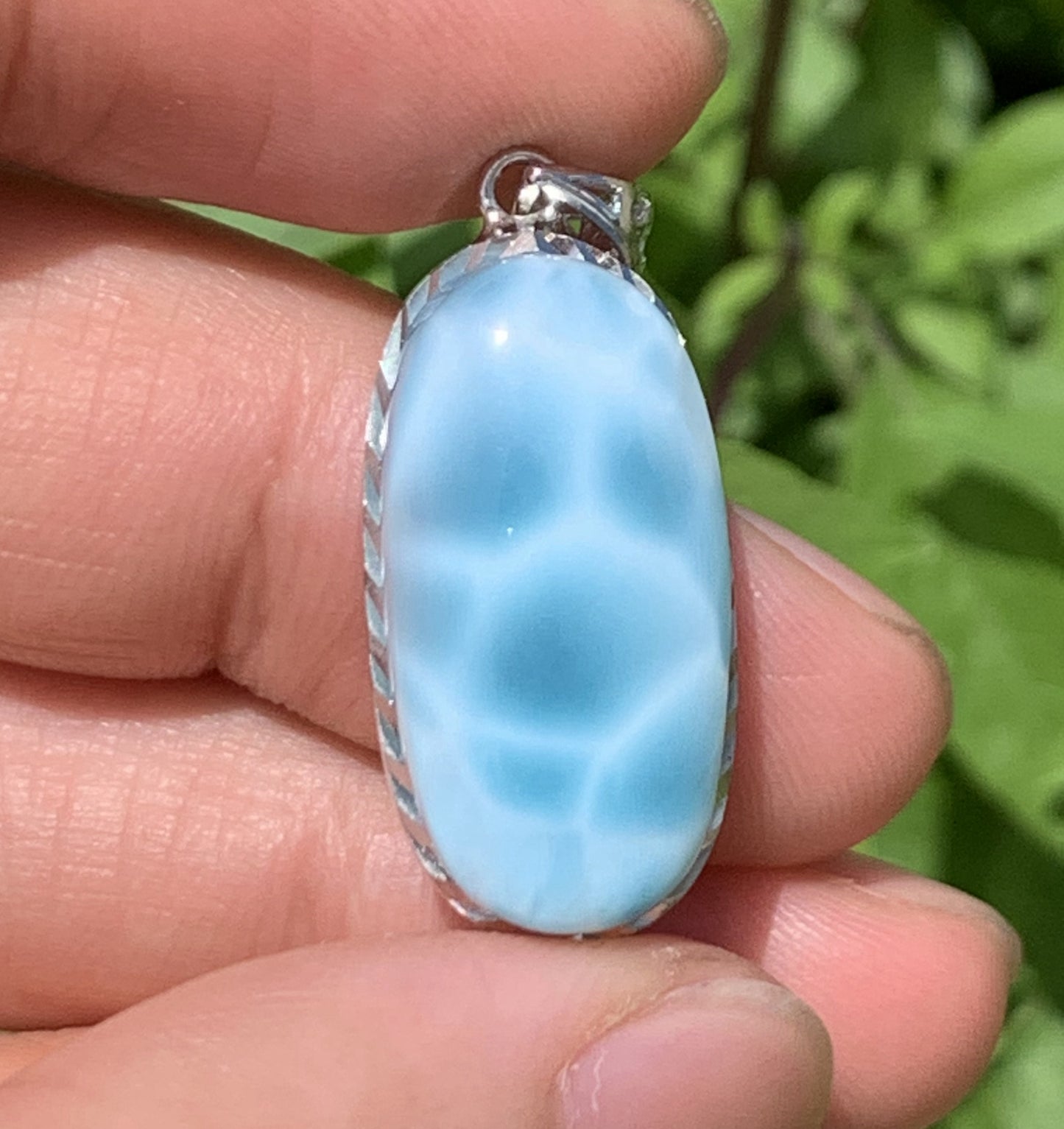 AAAA Natural Authentic Dominican Larimar Pendant,Gems Jewelry,Gems Pendant,Crystal Pendant,ET596